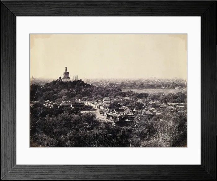 Framed Print : Beijing, China: the Buddhist temple surrounded by gardens and low buildings, during the... 1860. Creator: Felice Beato