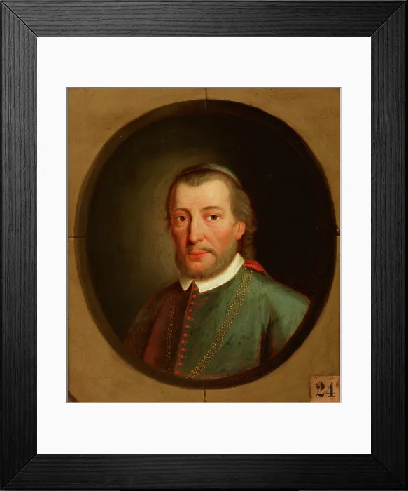 Framed Print : Portrait of Piotr Tomicki (1464-1535) Lodzia Coat of Arms, Bishop of Krakow... after 1785. Creator: Friedrich Kloss Framed Print : Portrait of Piotr Tomicki (1464-1535) Lodzia Coat of Arms, Bishop of Krakow... after 1785. Creator: Friedrich Kloss