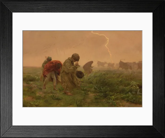 Framed Print : Thunderstorm, 1896. Creator: Jozef Chelmonski Framed Print : Thunderstorm, 1896. Creator: Jozef Chelmonski