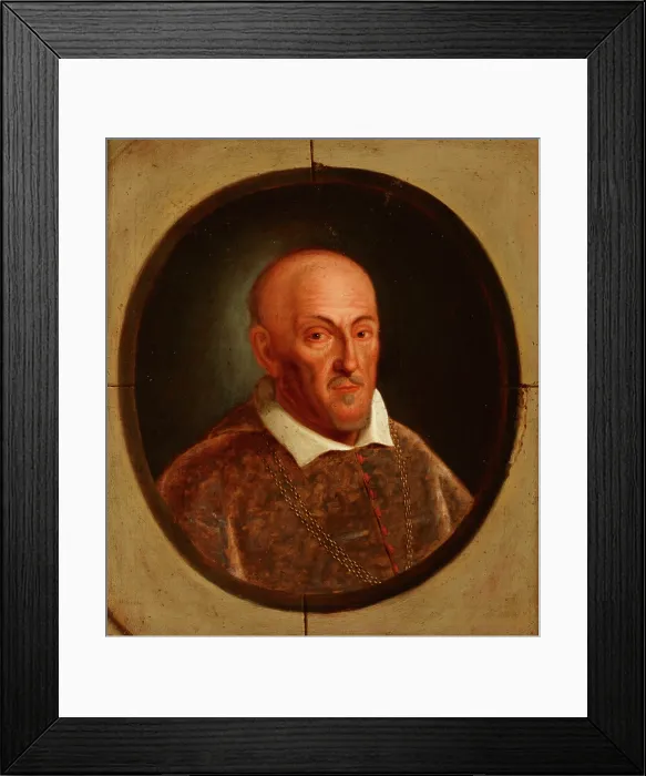 Framed Print : Portrait of Pawel Piasecki (1579 -1649) Janina Coat of Arts, Bishop of Kamyaniets... after 1785. Creator: Friedrich Kloss Framed Print : Portrait of Pawel Piasecki (1579 -1649) Janina Coat of Arts, Bishop of Kamyaniets... after 1785. Creator: Friedrich Kloss
