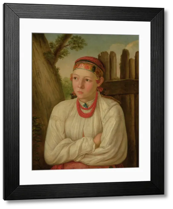 Framed Print : Ukrainian Girl, around the mid-19th century. Creator: Unknown Framed Print : Ukrainian Girl, around the mid-19th century. Creator: Unknown