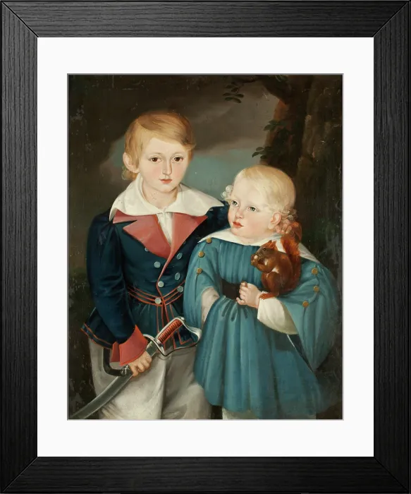 Framed Print : Portrait of August and Jan Sachark, c1835. Creator: Franciszek Charugiewicz Framed Print : Portrait of August and Jan Sachark, c1835. Creator: Franciszek Charugiewicz