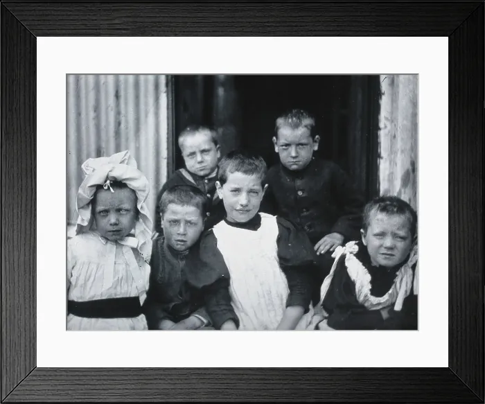 Framed Print : Gloucester smallpox epidemic, 1896: six convalescent children, 1896. Creator: HCF of Gloucester Framed Print : Gloucester smallpox epidemic, 1896: six convalescent children, 1896. Creator: HCF of Gloucester
