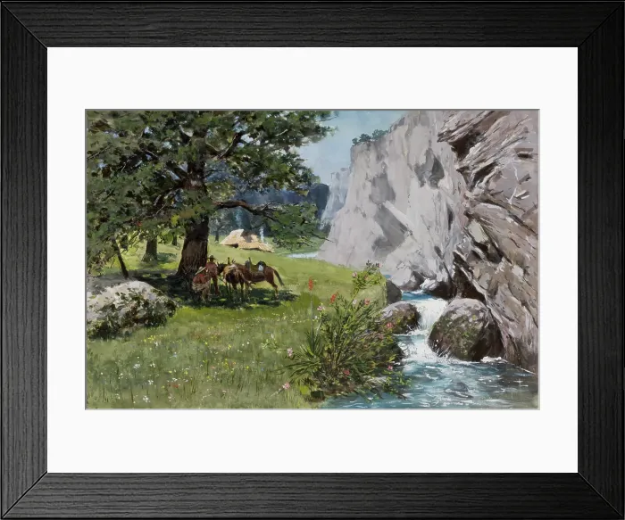 Framed Print : Rest under Rocks, c1876. Creator: Stanislaw Witkiewicz Framed Print : Rest under Rocks, c1876. Creator: Stanislaw Witkiewicz