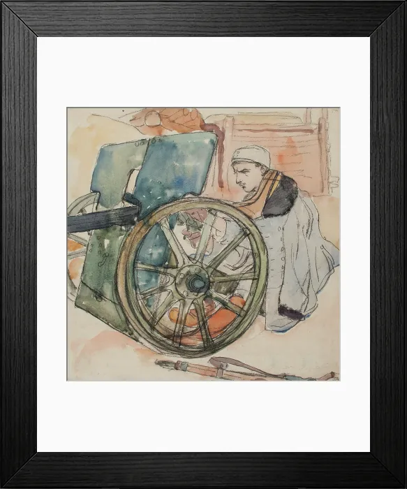 Framed Print : By the cannon, 1916. Creator: Leopold Gottlieb Framed Print : By the cannon, 1916. Creator: Leopold Gottlieb