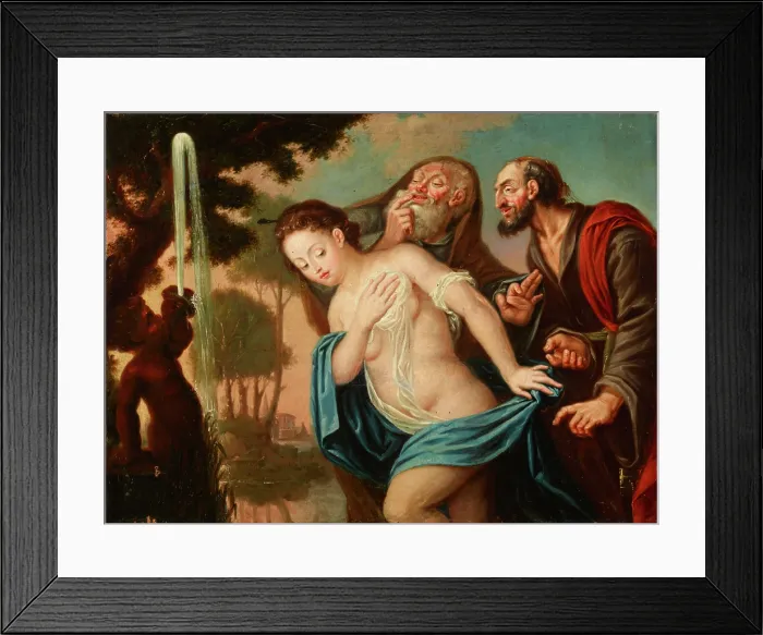 Framed Print : Susanna and the Elders, between 1750-1800. Creator: Unknown Framed Print : Susanna and the Elders, between 1750-1800. Creator: Unknown
