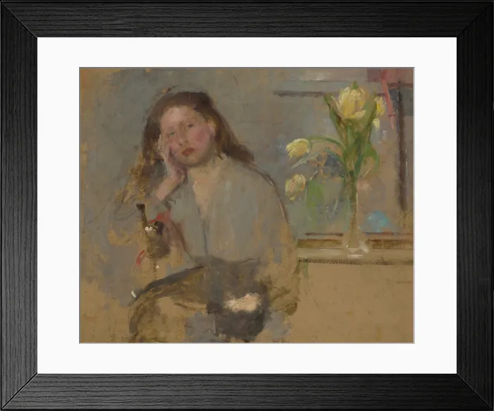 Framed Print : Portrait Sketch of a Young Girl-two-sided painting, 1894. Creator: Olga Boznanska Framed Print : Portrait Sketch of a Young Girl-two-sided painting, 1894. Creator: Olga Boznanska