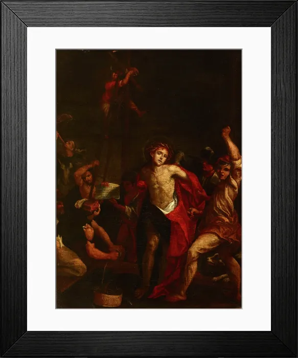 Framed Print : Tearing the Clothing of Christ before his Flagellation, 17th century. Creator: Unknown Framed Print : Tearing the Clothing of Christ before his Flagellation, 17th century. Creator: Unknown