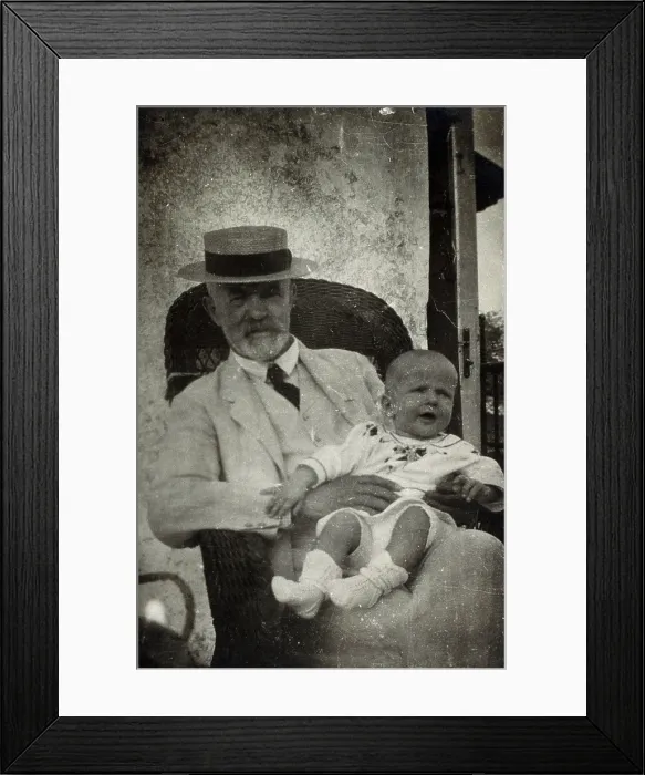 Framed Print : Anton Freiherr von Eiselsberg with a baby. Creator: Unknown Framed Print : Anton Freiherr von Eiselsberg with a baby. Creator: Unknown