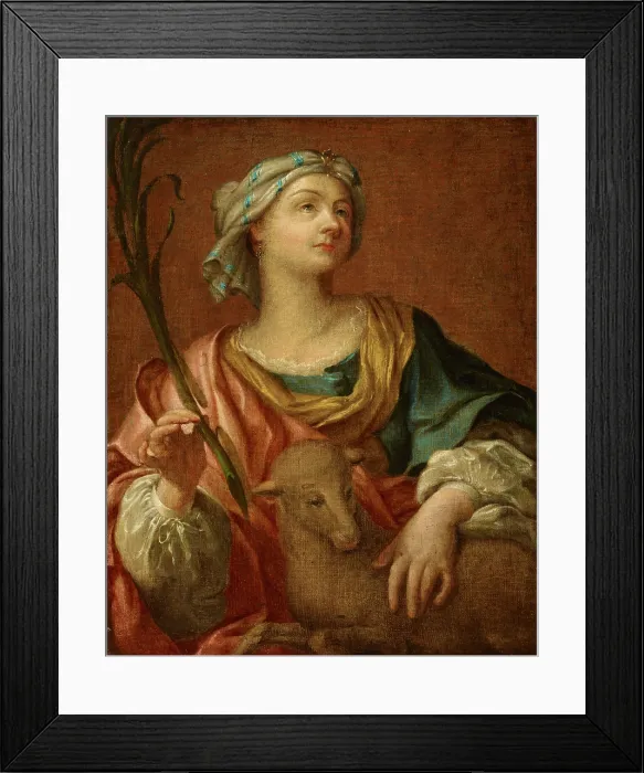 Framed Print : Saint Agnes with the Lamb-Copy, 18th century. Creator: Unknown Framed Print : Saint Agnes with the Lamb-Copy, 18th century. Creator: Unknown