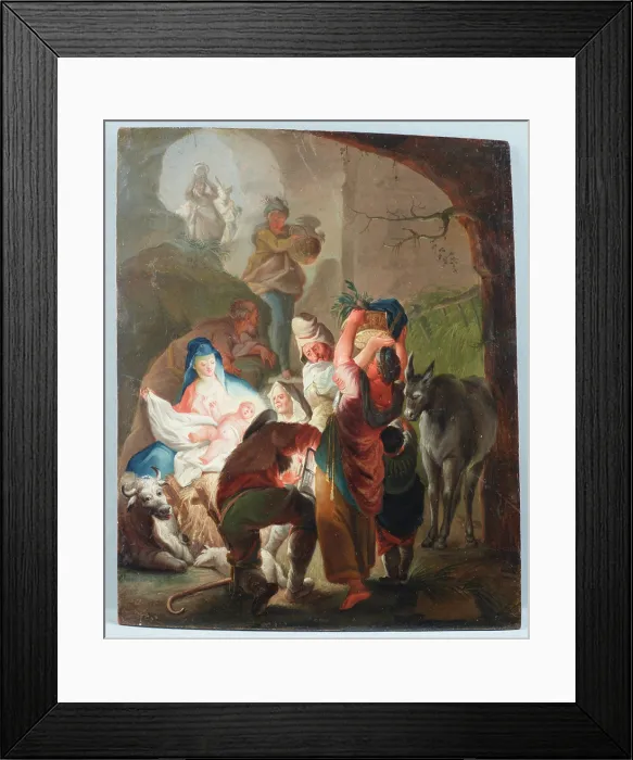 Framed Print : Adoration of the Shepherds, between 1730-1745. Creator: Unknown Framed Print : Adoration of the Shepherds, between 1730-1745. Creator: Unknown