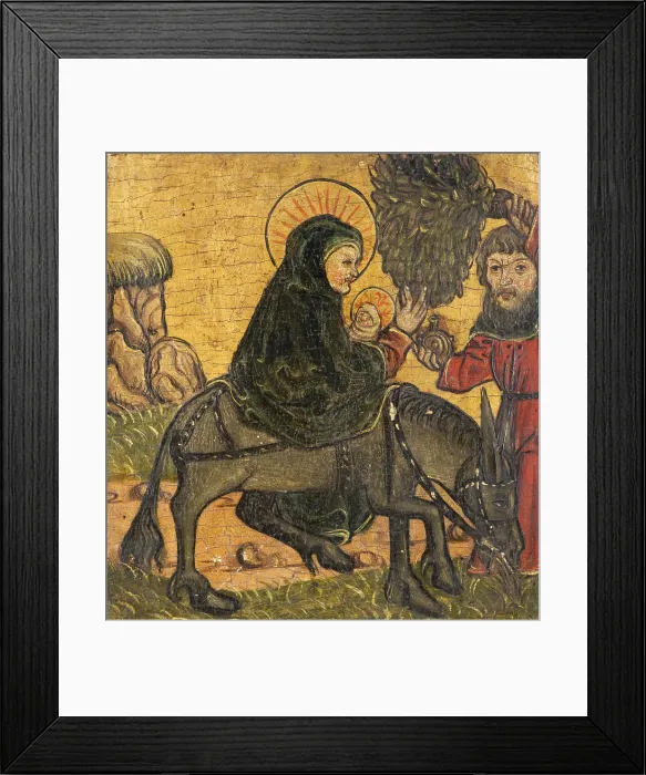 Framed Print : The Nativity, The Flight into Egypt, Saint Mary Magdalene. Triptych Wing, between 1501-1533. Creator: Unknown Framed Print : The Nativity, The Flight into Egypt, Saint Mary Magdalene. Triptych Wing, between 1501-1533. Creator: Unknown