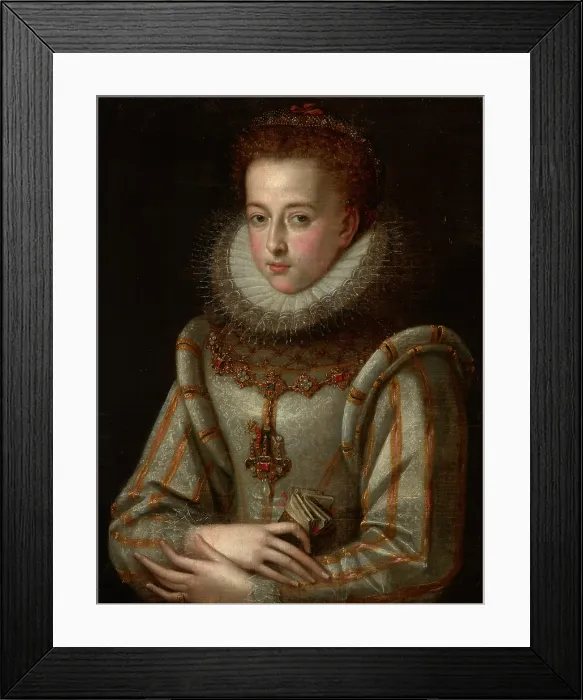 Framed Print : Portrait of a Young Woman, c1600. Creator: Unknown Framed Print : Portrait of a Young Woman, c1600. Creator: Unknown
