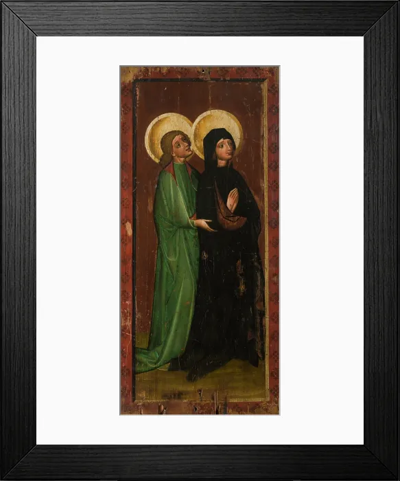 Framed Print : Our Lady of Sorrows and St John the Evangelist from the Scene of the Crucifixion, between 1440-1465. Creator: Unknown Framed Print : Our Lady of Sorrows and St John the Evangelist from the Scene of the Crucifixion, between 1440-1465. Creator: Unknown