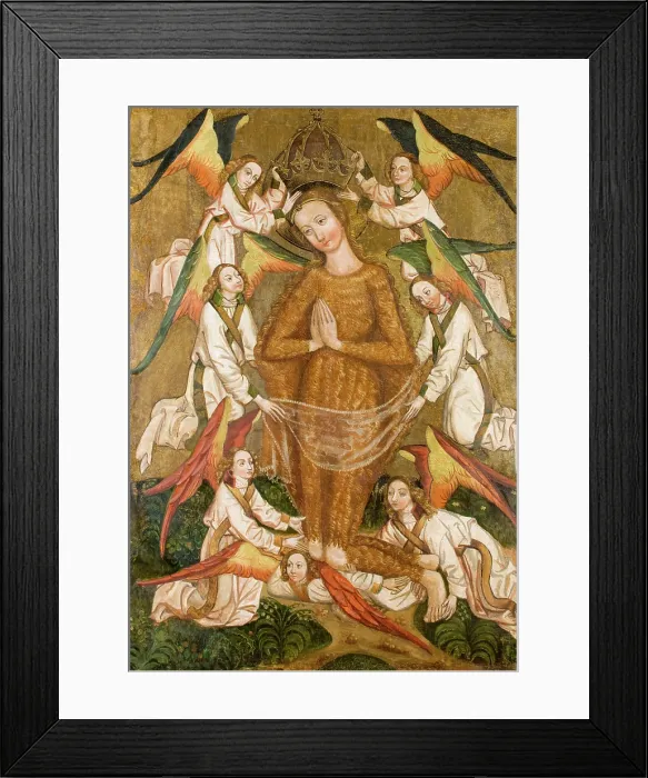 Framed Print : Saint Mary Magdalene Lifted by Angels, Altar Retable from the Church in Moszczenica Nizna... c1480. Creator: Unknown Framed Print : Saint Mary Magdalene Lifted by Angels, Altar Retable from the Church in Moszczenica Nizna... c1480. Creator: Unknown