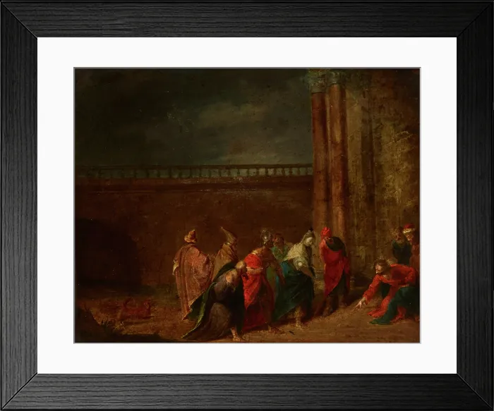 Framed Print : Christ and the Woman Cught in Adultery with Pharisees, 18th century. Creator: Unknown Framed Print : Christ and the Woman Cught in Adultery with Pharisees, 18th century. Creator: Unknown