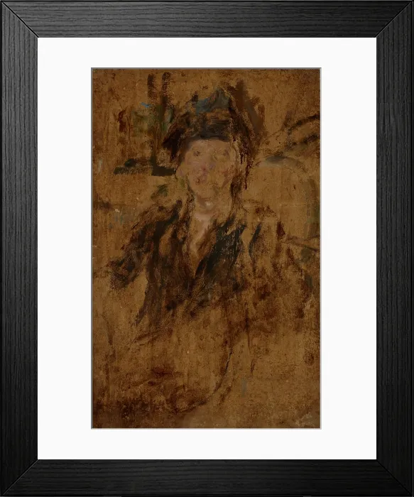 Framed Print : Sketch Portrait of a Woman in a Hat-two-sided painting, c1930. Creator: Olga Boznanska Framed Print : Sketch Portrait of a Woman in a Hat-two-sided painting, c1930. Creator: Olga Boznanska