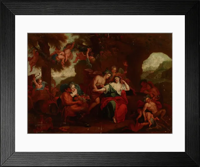 Framed Print : Ariadne and Bacchus on the Island of Naxos, 18th century. Creator: Unknown Framed Print : Ariadne and Bacchus on the Island of Naxos, 18th century. Creator: Unknown