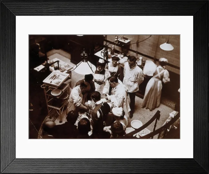 Framed Print : Charing Cross Hospital: Stanley Boyd in the old operating theatre, 1900 (1906). Creator: Unknown Framed Print : Charing Cross Hospital: Stanley Boyd in the old operating theatre, 1900 (1906). Creator: Unknown