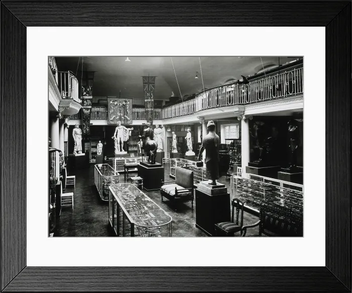 Framed Print : Wellcome Historical Medical Museum, Wigmore Street, London: the galleried Hall of Statuary, (1926?). Creator: Unknown Framed Print : Wellcome Historical Medical Museum, Wigmore Street, London: the galleried Hall of Statuary, (1926?). Creator: Unknown