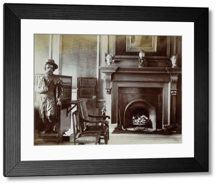 Framed Print : St Bartholomew's Hospital, London: the fireplace in the steward's office, c1907 Framed Print : St Bartholomew's Hospital, London: the fireplace in the steward's office, c1907