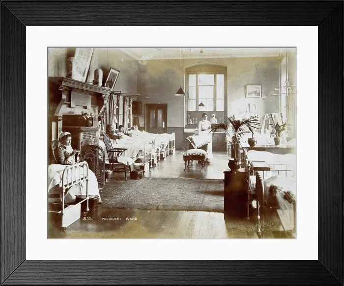 Framed Print : St Bartholomew's Hospital, London: patients and nurses in President ward, c1908 Framed Print : St Bartholomew's Hospital, London: patients and nurses in President ward, c1908