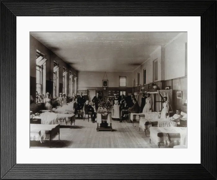 Framed Print : Baron Lister (seated) with his staff, Victoria ward, King's College Hospital, Lincoln's... 1893 Framed Print : Baron Lister (seated) with his staff, Victoria ward, King's College Hospital, Lincoln's... 1893