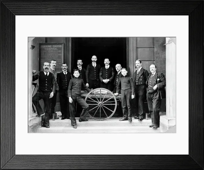 Framed Print : Charing Cross Hospital: portrait of the porters, 1906. Creator: Unknown Framed Print : Charing Cross Hospital: portrait of the porters, 1906. Creator: Unknown