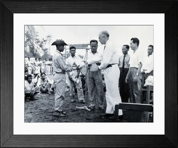 Framed Print : Fritz Ronnefeldt distributing medicine, c1940s. Creator: Unknown Framed Print : Fritz Ronnefeldt distributing medicine, c1940s. Creator: Unknown