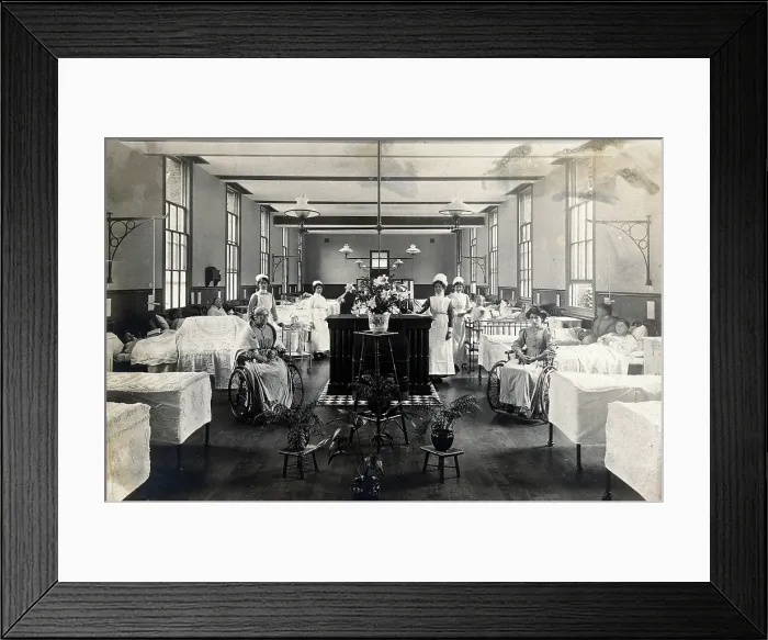 Framed Print : St Marylebone Infirmary, London: ward with nurses and patients, 1910. Creator: Unknown Framed Print : St Marylebone Infirmary, London: ward with nurses and patients, 1910. Creator: Unknown