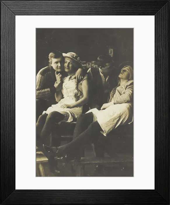 Framed Print : Four British prisoners of war at a prisoner of war camp in Cottbus...(between 1915 and 1918?). Creator: Unknown Framed Print : Four British prisoners of war at a prisoner of war camp in Cottbus...(between 1915 and 1918?). Creator: Unknown