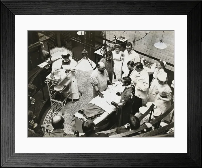 Framed Print : Charing Cross Hospital: Stanley Boyd in the old operating theatre, 1900. Creator: Unknown Framed Print : Charing Cross Hospital: Stanley Boyd in the old operating theatre, 1900. Creator: Unknown