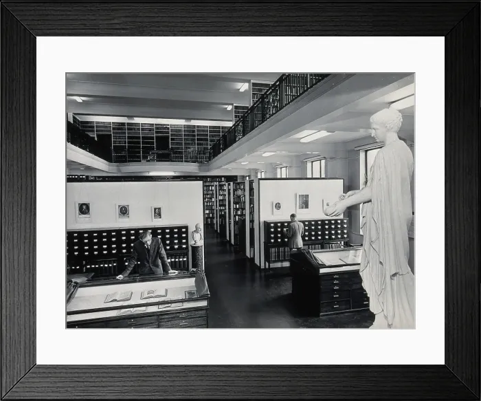 Framed Print : The Wellcome Building, Euston Road, London: the Hall of Statuary as adapted for the Library, c1960. Creator: Unknown Framed Print : The Wellcome Building, Euston Road, London: the Hall of Statuary as adapted for the Library, c1960. Creator: Unknown