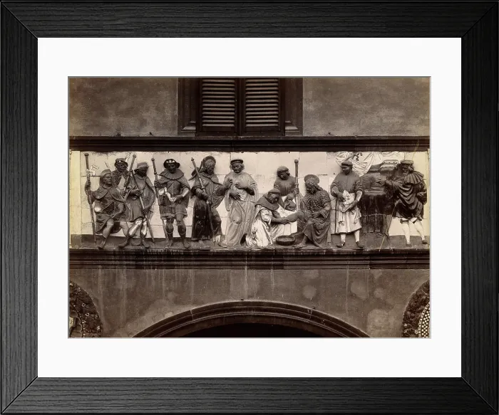 Framed Print : Ospedale del Ceppo, Pistoia: part of the sculpted relief of the works of mercy, c1860s. Creator: Fratelli Alinari Framed Print : Ospedale del Ceppo, Pistoia: part of the sculpted relief of the works of mercy, c1860s. Creator: Fratelli Alinari