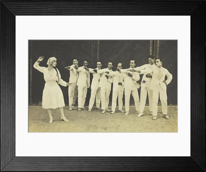 Framed Print : Actors, one in drag, performing on stage as 'The Curios', c1918-1920. Creator: Unknown Framed Print : Actors, one in drag, performing on stage as 'The Curios', c1918-1920. Creator: Unknown