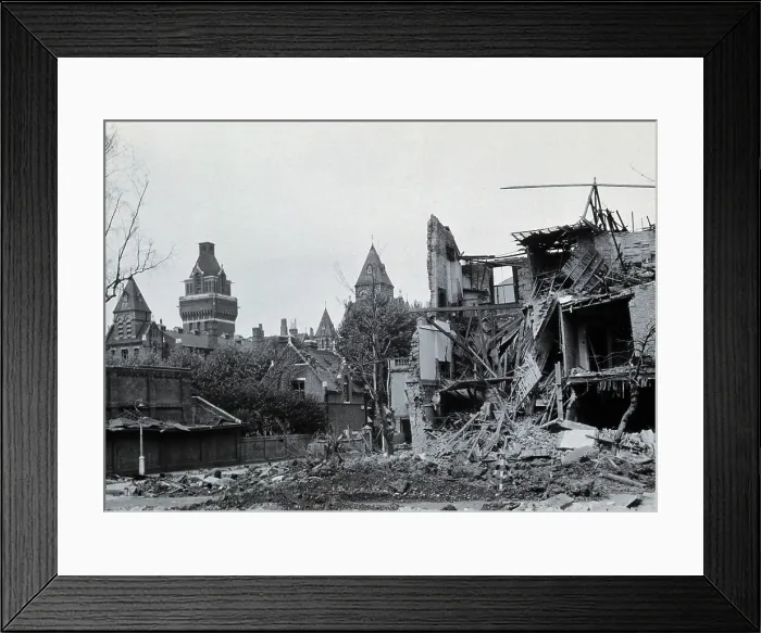 Framed Print : St Charles Hospital, London: building damaged by bomb, (1940). Creator: Unknown Framed Print : St Charles Hospital, London: building damaged by bomb, (1940). Creator: Unknown
