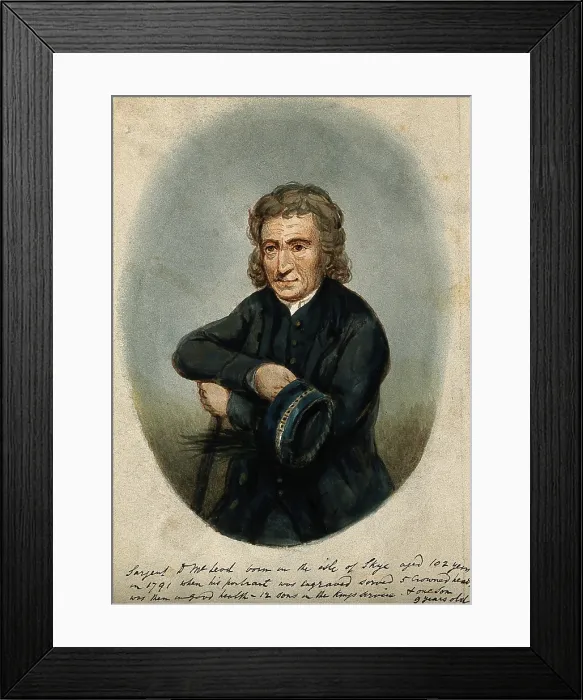 Framed Print : Serjeant D Macleod, aged 102, late 18th-early 19th century? Creator: Unknown Framed Print : Serjeant D Macleod, aged 102, late 18th-early 19th century? Creator: Unknown