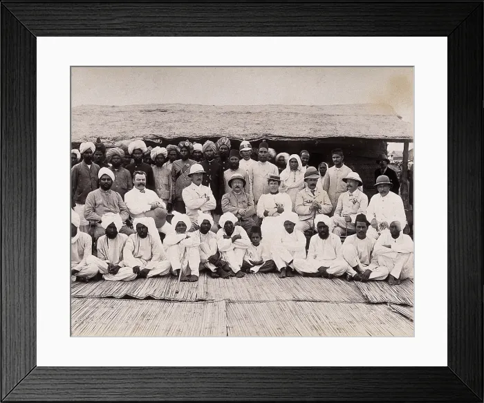 Framed Print : Patients who are about to be discharged from hospital, during bubonic plague outbreak... 1897. Creator: Unknown Framed Print : Patients who are about to be discharged from hospital, during bubonic plague outbreak... 1897. Creator: Unknown