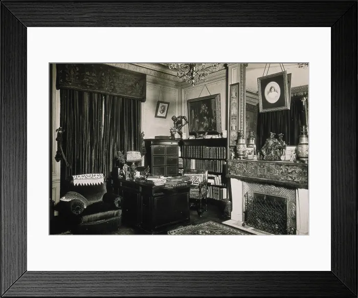 Framed Print : Professor and Mrs Dejerine's study in their flat Boulevard Saint Germain, Paris;... c1910s Framed Print : Professor and Mrs Dejerine's study in their flat Boulevard Saint Germain, Paris;... c1910s