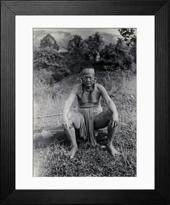 Framed Print : Sarawak: Laki Bo, a Kayan tribal chief, c1900. Creator: Unknown Framed Print : Sarawak: Laki Bo, a Kayan tribal chief, c1900. Creator: Unknown