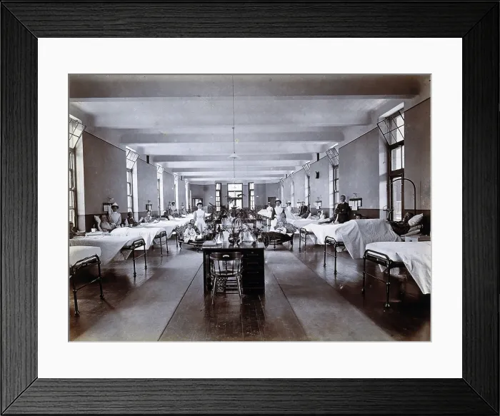 Framed Print : Johannesburg Hospital, South Africa: hospital ward with child patients and nurses, c1905. Creator: Unknown Framed Print : Johannesburg Hospital, South Africa: hospital ward with child patients and nurses, c1905. Creator: Unknown