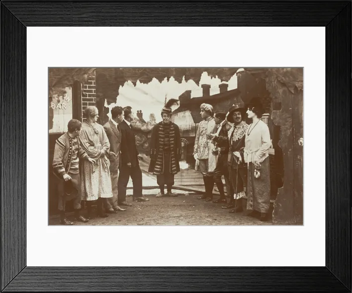 Framed Print : Soldiers, one in drag, performing in the concert party 'The Goods', 1918. Creator: Unknown Framed Print : Soldiers, one in drag, performing in the concert party 'The Goods', 1918. Creator: Unknown