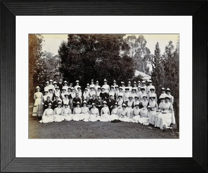 Framed Print : Johannesburg Hospital, South Africa: group of nurses and doctors, c1905. Creator: Unknown Framed Print : Johannesburg Hospital, South Africa: group of nurses and doctors, c1905. Creator: Unknown