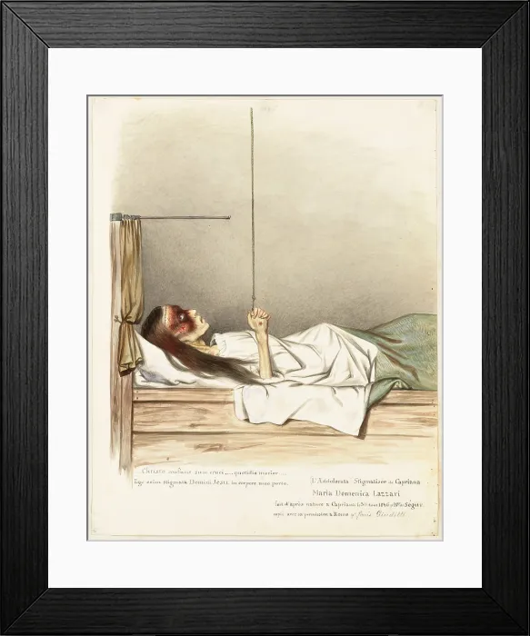 Framed Print : Maria Domenica Lazzari (Lazzeri), a girl with stigmata on her hands, c1840. Creator: Louis Gaston Adrien de Segur Framed Print : Maria Domenica Lazzari (Lazzeri), a girl with stigmata on her hands, c1840. Creator: Louis Gaston Adrien de Segur