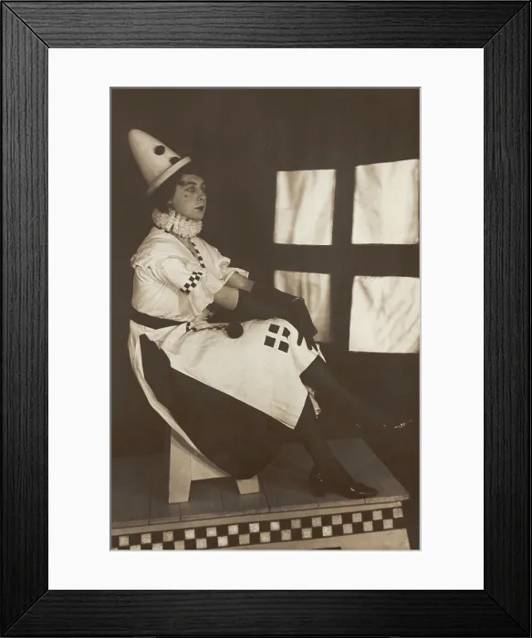 Framed Print : Dan Godfrey dressed in Pierrette costume, performing for 'The Timbertown Follies'...(1910-1919?). Creator: Unknown Framed Print : Dan Godfrey dressed in Pierrette costume, performing for 'The Timbertown Follies'...(1910-1919?). Creator: Unknown