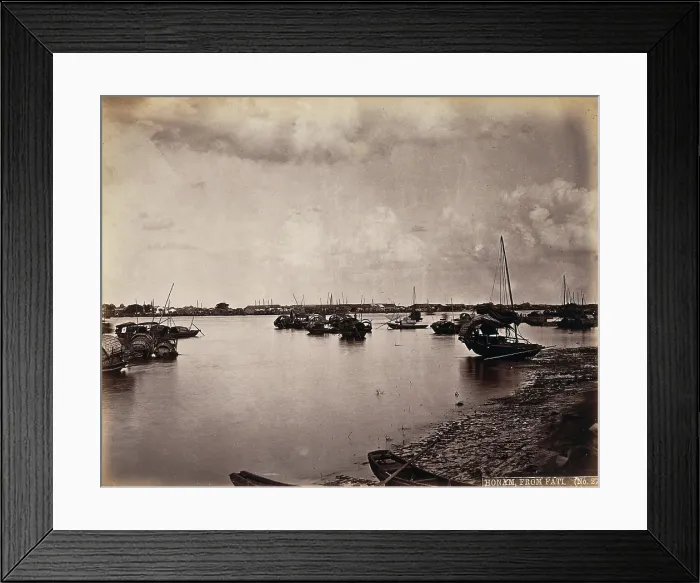 Framed Print : Canton, China: boats off the coast of Canton City, looking south to Honam island, c1873. Creator: William Pryor Floyd Framed Print : Canton, China: boats off the coast of Canton City, looking south to Honam island, c1873. Creator: William Pryor Floyd