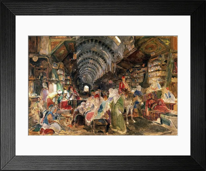 Framed Print : The Egyptian or drug bazaar at Constantinople, 1830-1870. Creator: John Frederick Lewis Framed Print : The Egyptian or drug bazaar at Constantinople, 1830-1870. Creator: John Frederick Lewis