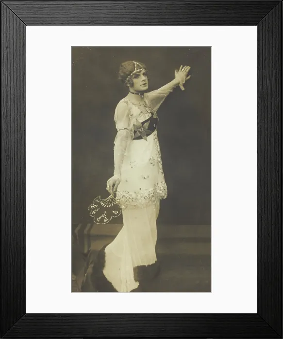 Framed Print : A French prisoner of war acting in an internment camp in Dulmen, performing in drag...(1915-1918?). Creator: Unknown Framed Print : A French prisoner of war acting in an internment camp in Dulmen, performing in drag...(1915-1918?). Creator: Unknown