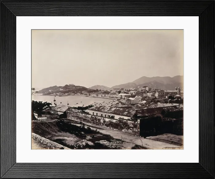 Framed Print : Macao Island: Penha Hill and the bay encircled by the Praya Grande, c1873. Creator: William Pryor Floyd Framed Print : Macao Island: Penha Hill and the bay encircled by the Praya Grande, c1873. Creator: William Pryor Floyd