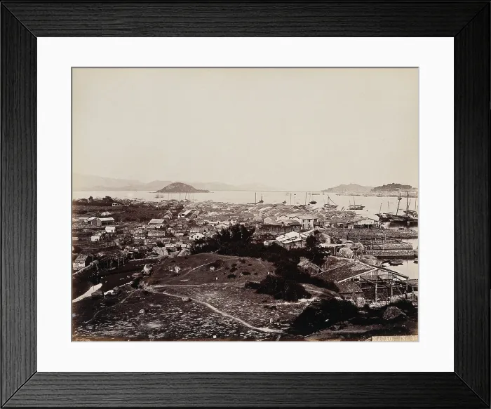 Framed Print : Macao Island: panoramic view across the inner harbour from Macao City, c1873. Creator: William Pryor Floyd Framed Print : Macao Island: panoramic view across the inner harbour from Macao City, c1873. Creator: William Pryor Floyd
